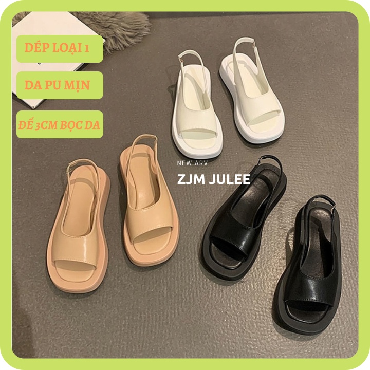 Giày sandal nữ quai da đế dày nịnh chân mẫu mới nhất