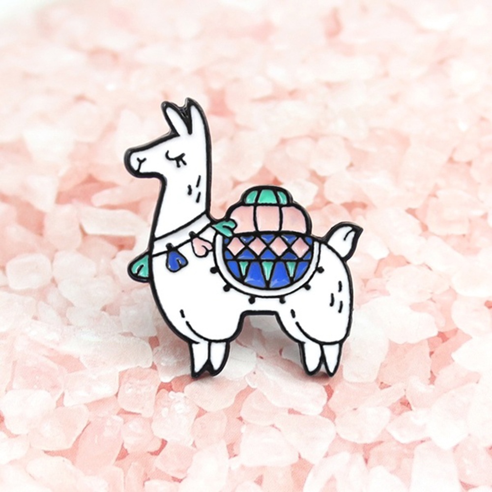 Ghim cài khuy áo hình lạc đà Alpaca dùng để trang trí đồ jean