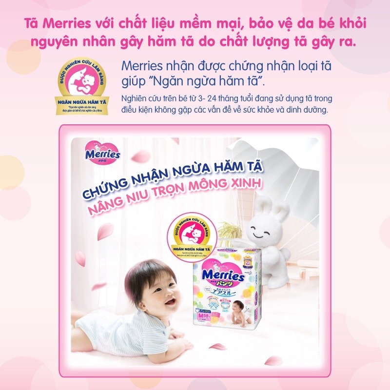 Tã dán/ Tã quần Merries nội địa Nhật đủ size NB90/ S82/M64/L54/ XL38/ XXL26/ M74/M76/L64/XL50/XxL32 Miếng