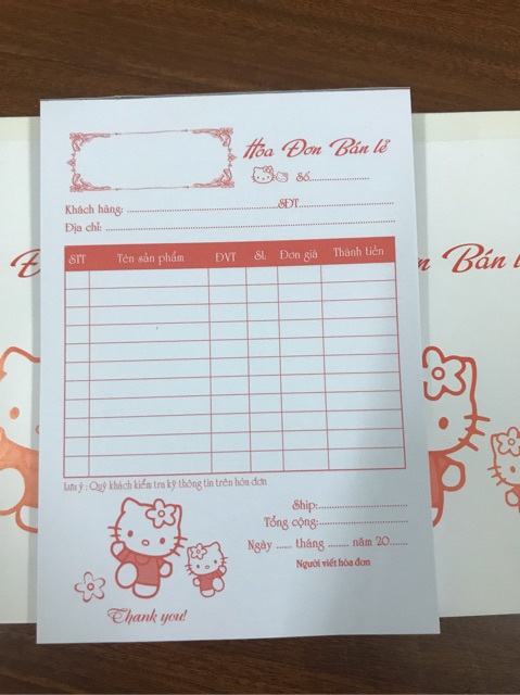 Phiếu ship hàng  100 trang