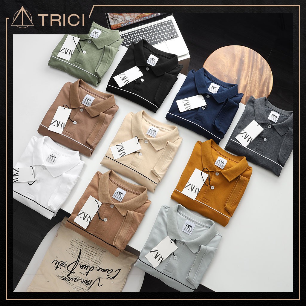 Áo polo zara viền ngang cotton 100% hàng vnxk xuất dư cambodia chuẩn auth | BigBuy360 - bigbuy360.vn