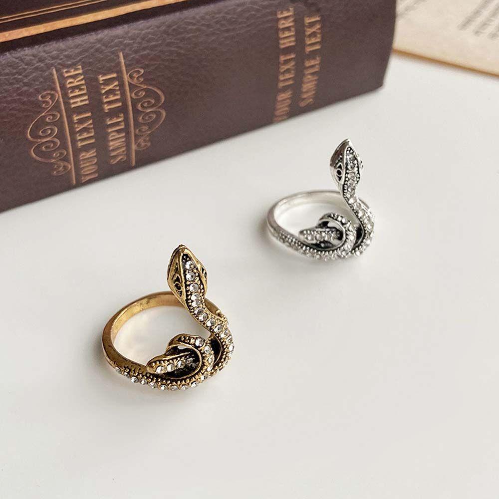Nhẫn Hở Hình Rắn Bằng Hợp Kim Phong Cách Gothic Cá Tính Cho Nam Và Nữ