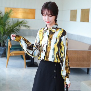Áo sơ mi nữ lụa Satin phong cách hàn quốc