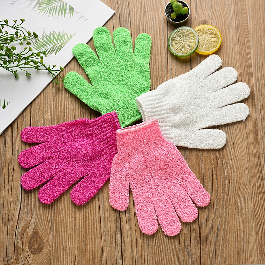 Găng Tay Tắm Tẩy Tế Bào Chết Chống Trượt Hỗ Trợ Làm Sạch, Sáng Mịn Da Body Scrubber Glove (Màu Ngẫu Nhiên)