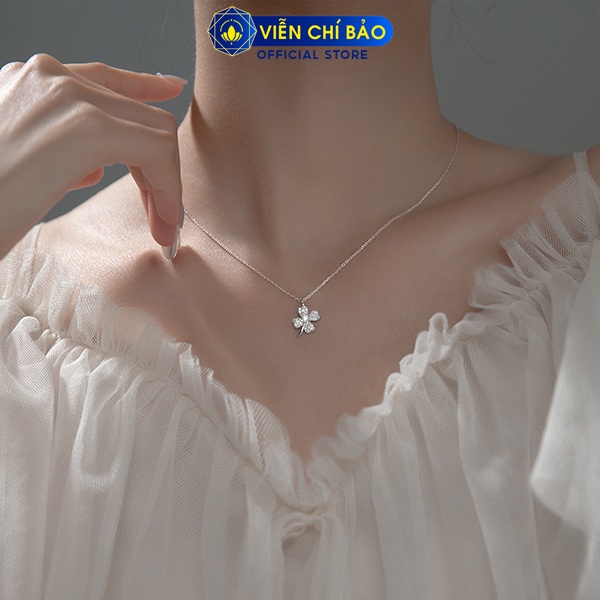Dây chuyền bạc nữ cỏ bốn lá nhỏ chất liệu bạc 925 thời trang phụ kiện trang sức nữ Viễn Chí Bảo D000177