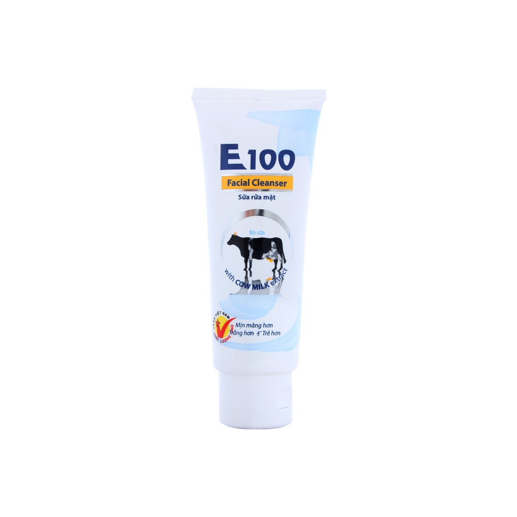 Sữa rửa mặt E100 Sữa bò tươi Dưỡng trắng 80ml