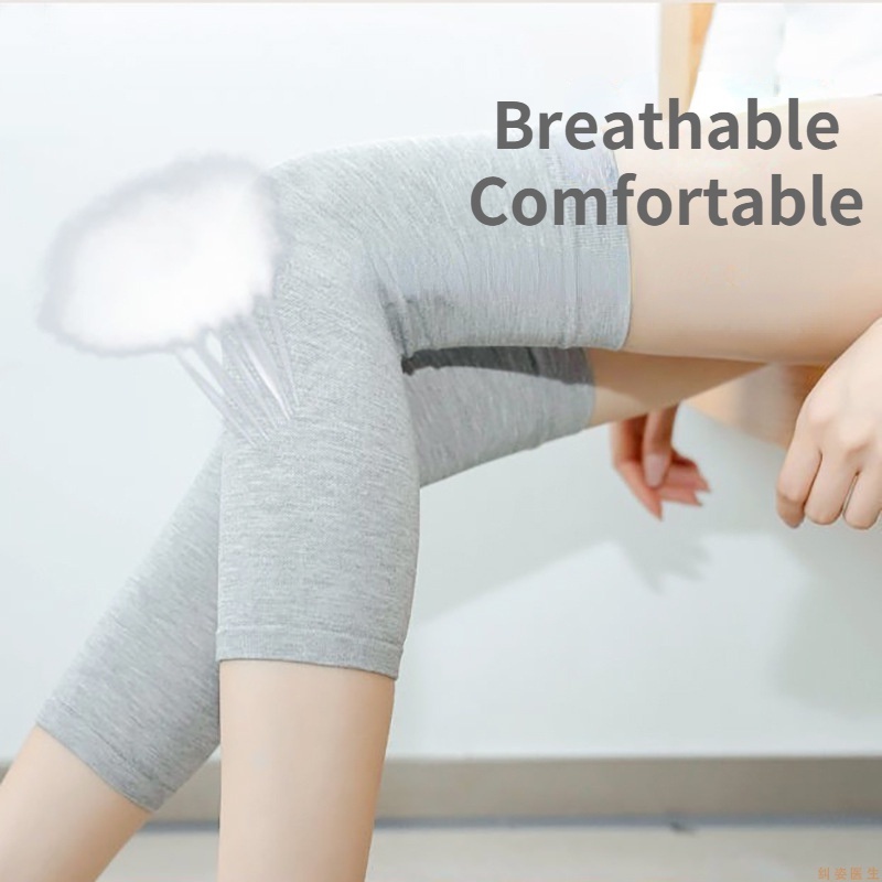 1 Đôi Vớ Dệt Kim Co Giãn Thoáng Khí Bảo Vệ Đầu Gối Chống Bong Gân