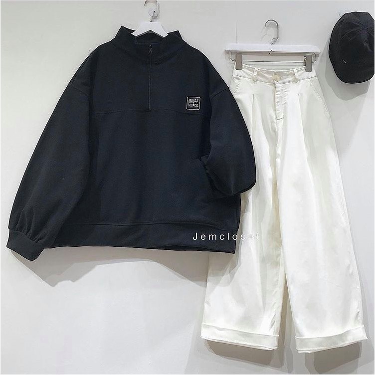 Áo Sweater nỉ form rộng Cổ Đứng MUACK-1795 ( Jem closet ) | BigBuy360 - bigbuy360.vn