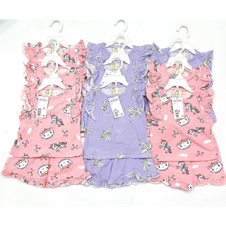 SET 2 BỘ COTTON XƯỚC KITTY TÍM HỒNG