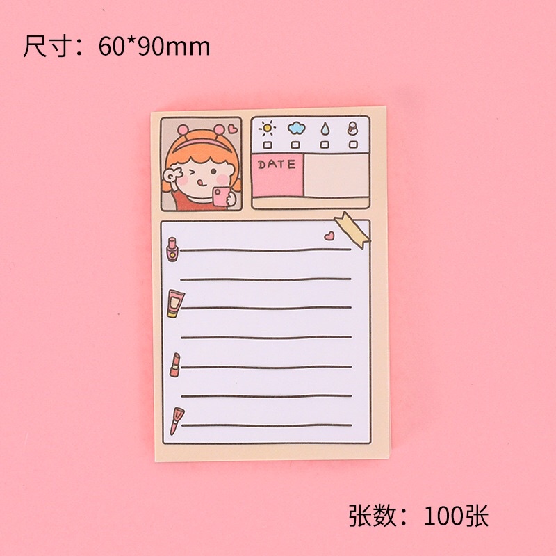 SET 100 TỜ GIẤY NOTE HOẠ TIẾT SIÊU DỄ THƯƠNG