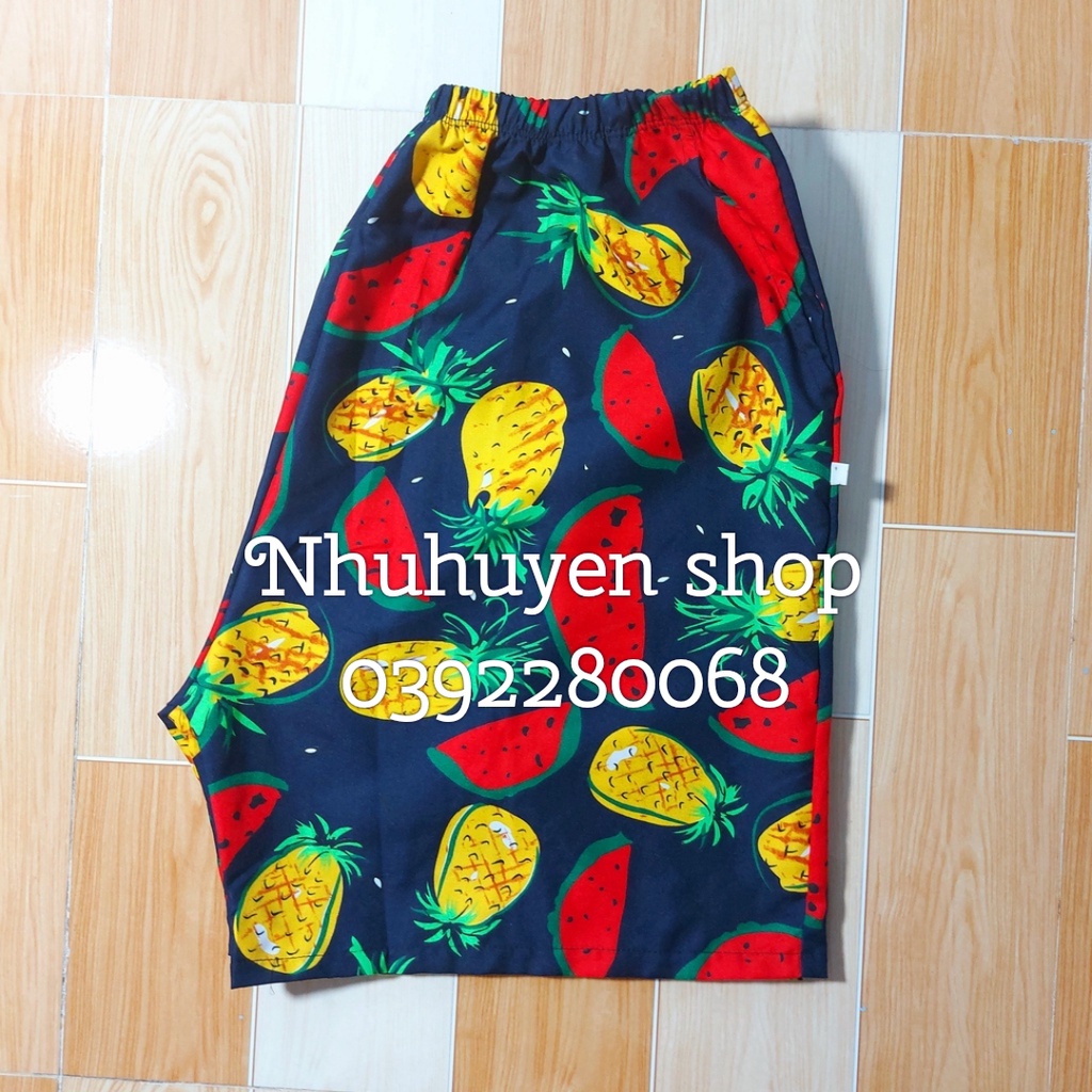 Quần áo trái cây gia đinh, đi biển, đi chơi, chất đẹp, đủ size từ 7kg-120kg, có nón - bộ dưa dứa đi biển