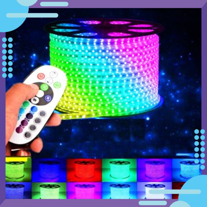 LED Cuộn 220V 100m 2835 2 Hàng-6 màu đuổi,Led 220v,Led Cuộn 100m