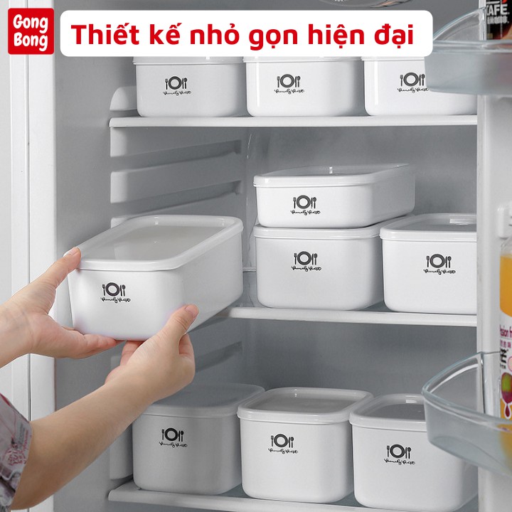Bộ 4 hộp bảo quản thực phẩm tủ lạnh nhựa tupperware cao cấp trữ đông an toàn quay lò vi sóng