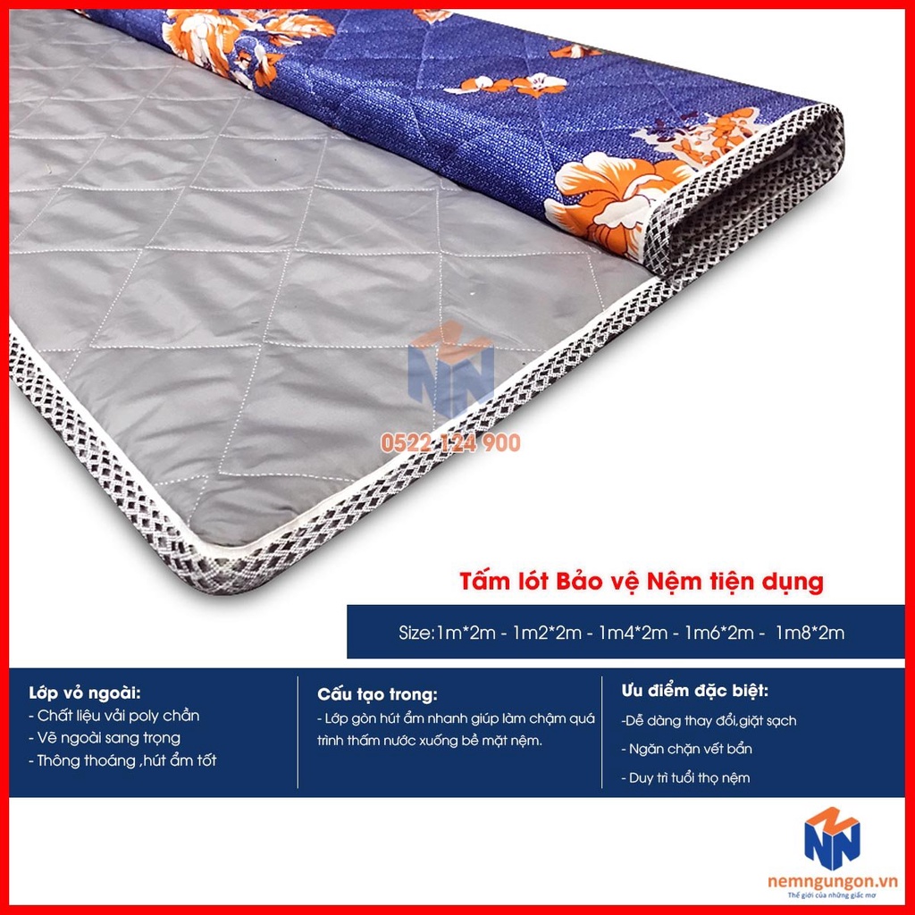 Tấm lót bảo vệ nệm có thun chằn 4 góc [Đủ size] - Xám tro sạch đẹp