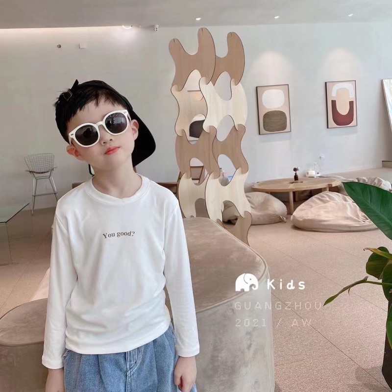 Áo Thun Dài Tay Cho Bé Trai Bé Gái Hoạ Tiết THE HOUSE KIDS Chữ