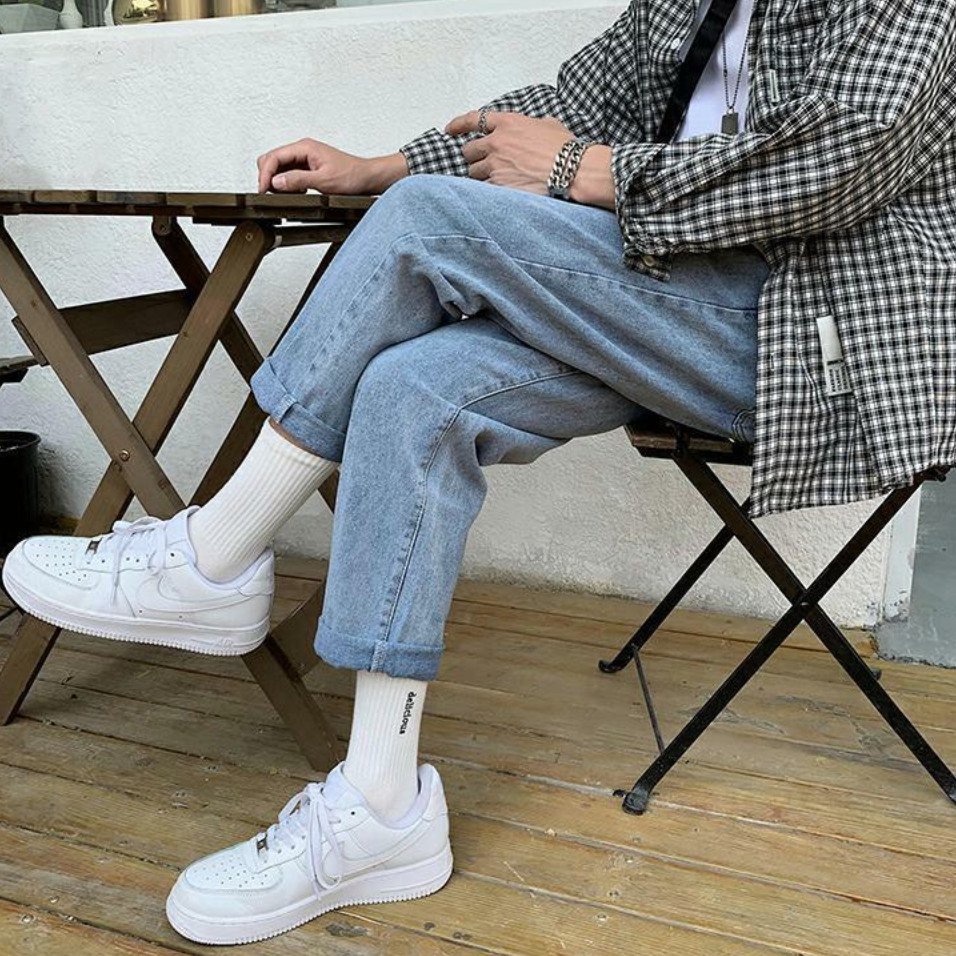 Quần jeans ống rộng nam nữ phong cách unisex , quần baggy cho học sinh sinh viên | BigBuy360 - bigbuy360.vn