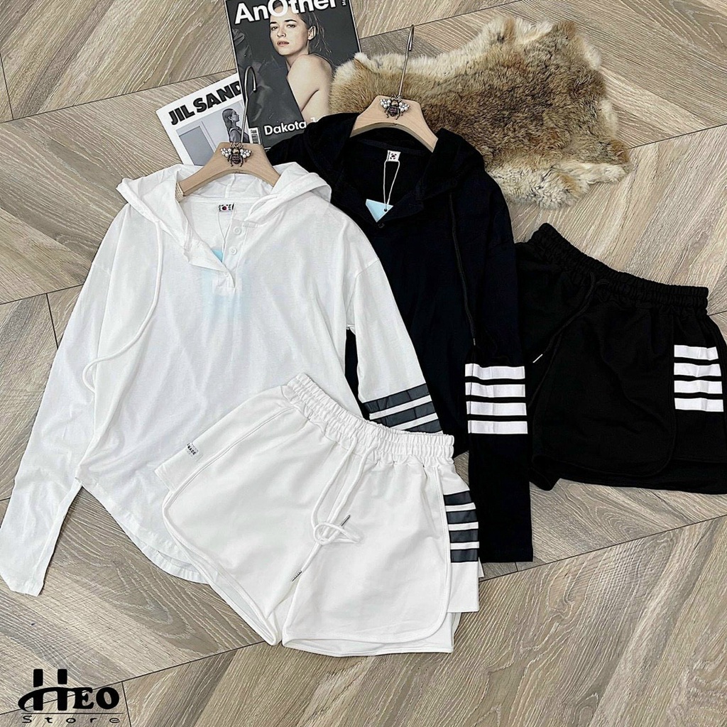 Set Bộ Áo Phông Thể Thao Nón 3 Gạch Đai Kèm Quần Short Đùi/MS012 MÃ 43