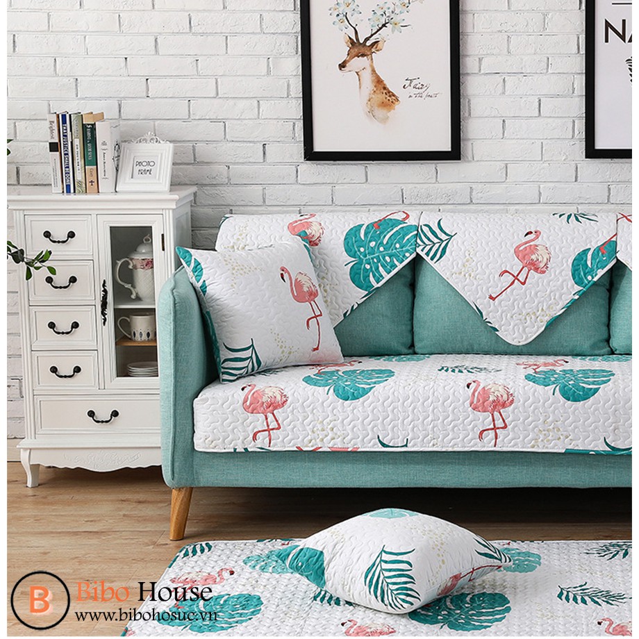 THẢM LÓT TRẢI SOFA - LÁ CÒ XANH