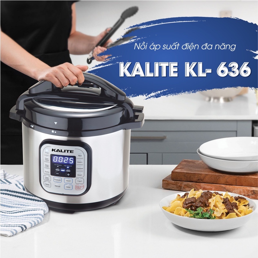 Nồi áp suất điện đa năng Kalite KL 636 KL636 dung tích 6L, 950W 10 chế độ nấu hầm đa năng, bảo hành 12 tháng - Befoyo