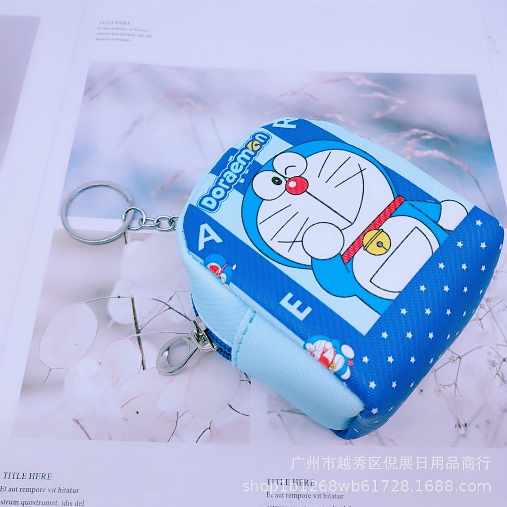 Móc khóa/Ví cầm tay mini đựng xu cho trẻ em hình hoạt hình Doraemon