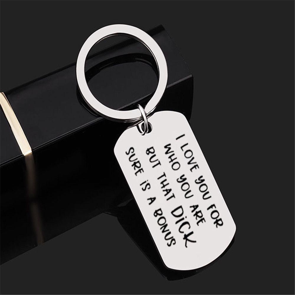 Móc Khóa Đôi In Chữ I Love You for Who You Are Thời Trang