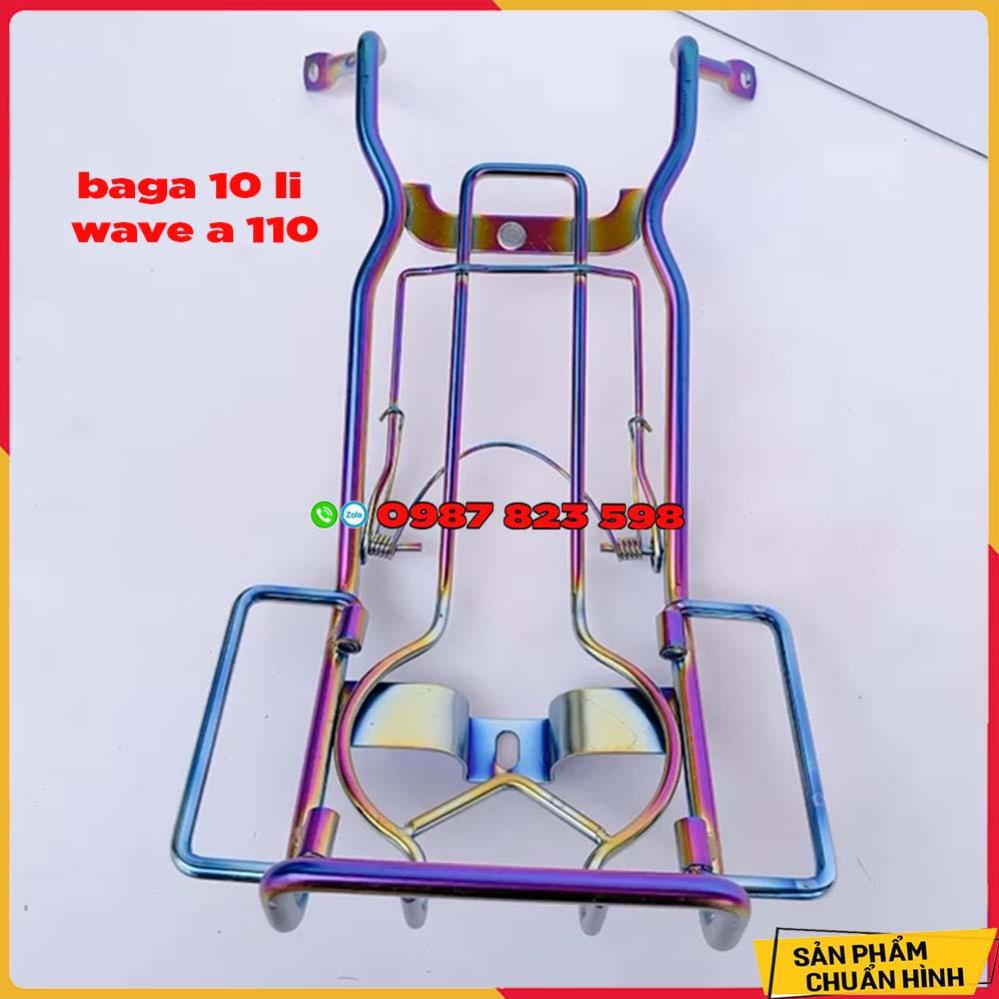 ✅ Baga Wave 110  Mẫu 10 Li Inox Xi 7 Màu Titan ✅