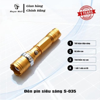 Đèn pin siêu sáng, đen pin siêu sáng s-035 mayor wolf
