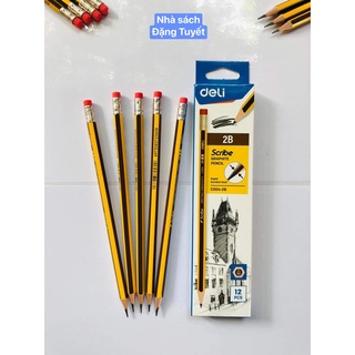 Bút chì gỗ lục giác deli 2b hộp 12 chiếc