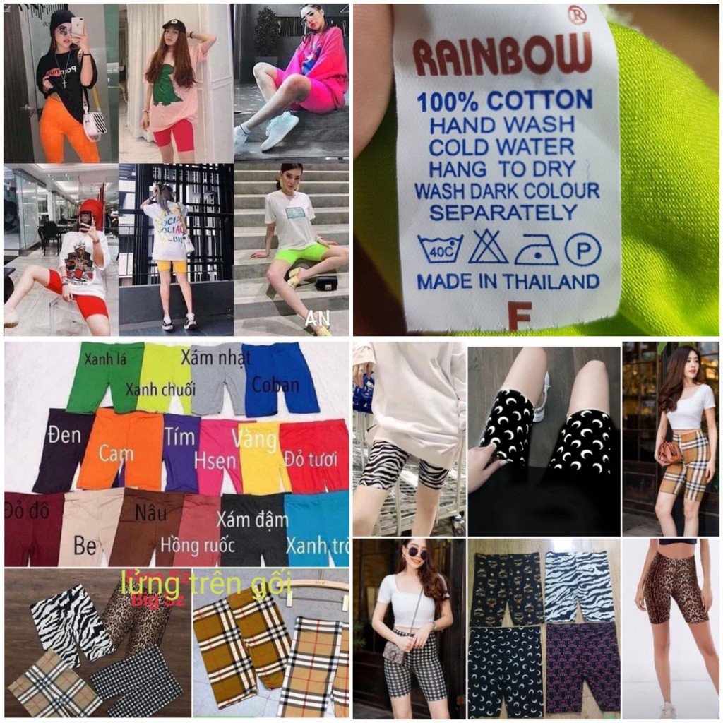 FREESIZE Quần ngố trên gối legging đùi thun thái lan (hàng RAINBOW) | BigBuy360 - bigbuy360.vn