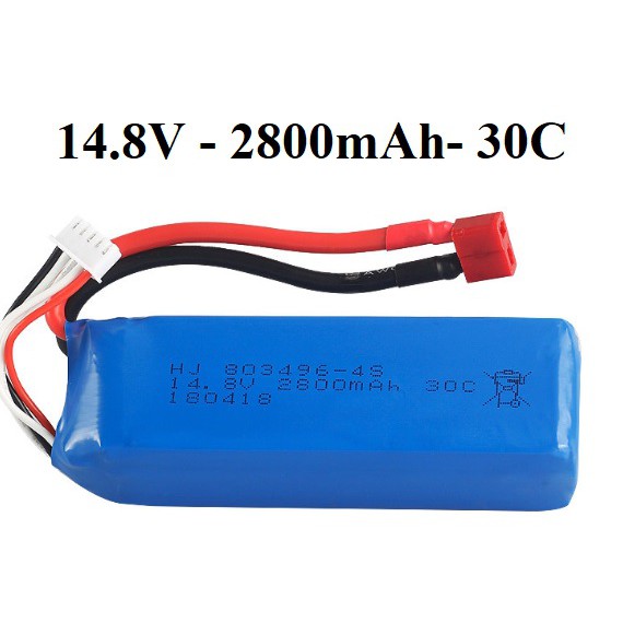 Pin Lipo 4S 14.8V dung lượng 2800mAh sả 30C cho cano ft011, xe điều khiển