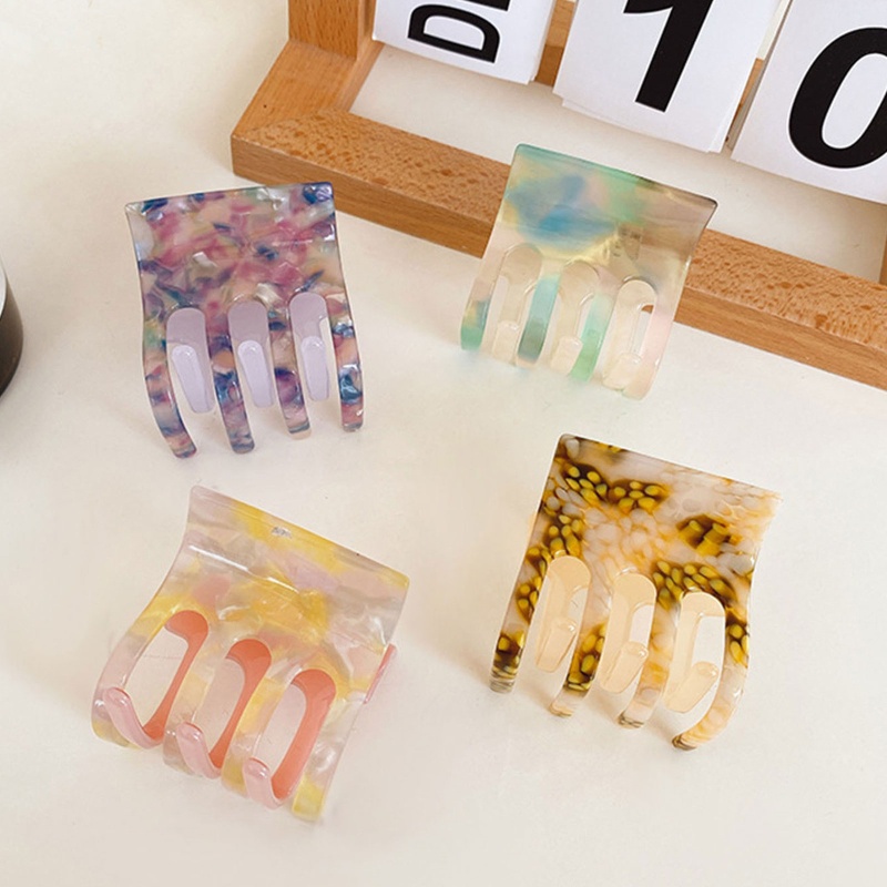 Flgo Kẹp Tóc Càng Cua Hình Vuông Màu Sắc Phù Hợp Với Nữ Không Trượt