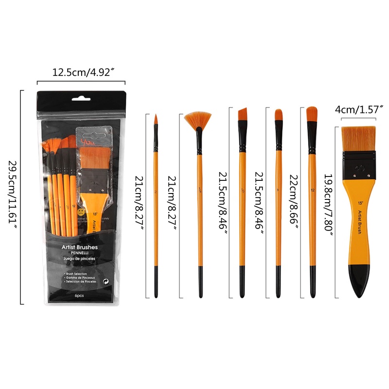 Bộ Cọ Vẽ Tranh 6Kit Đầu Linh Hoạt Tiện Dụng Cho Người Lớn Và Trẻ Em