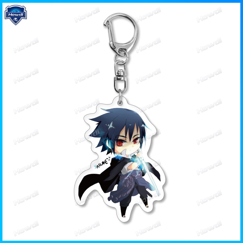 Móc Khóa Acrylic Hai Mặt Hình Nhân Vật Sasuke Trong Naruto