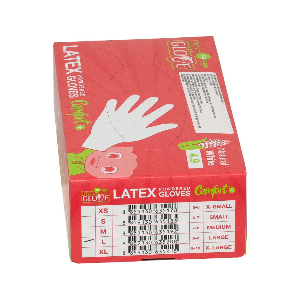 Găng tay y tế màu trắng có bột hộp 100 cái