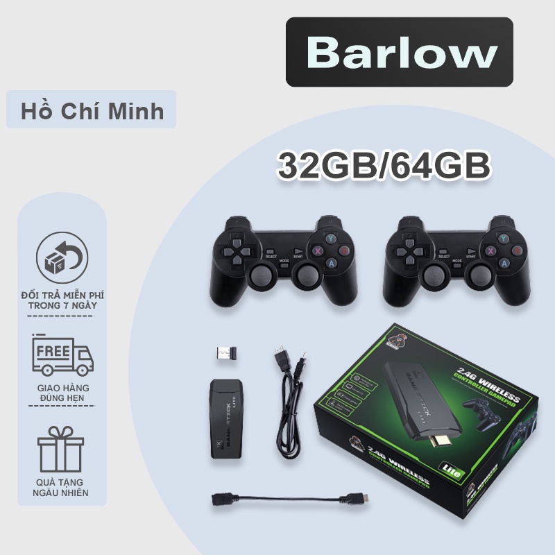 Máy Chơi Game Điện Tử 4 Nút Game Stick HDMI 3500+/10000+ Trò Chơi, Kết nối HDMI, máy tính Tặng kèm thẻ nhớ TF 32GB/64Gb