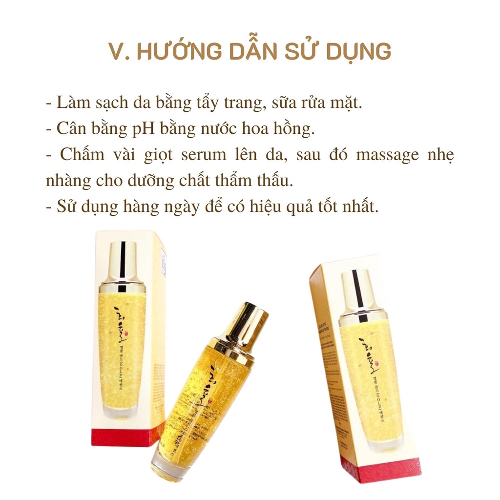 ( Hàng chính hãng ) Tinh chất vàng 24K Lebelage Heeyul Premium Gold 130ml, Serum dưỡng trắng dưỡng ẩm Hàn Quốc