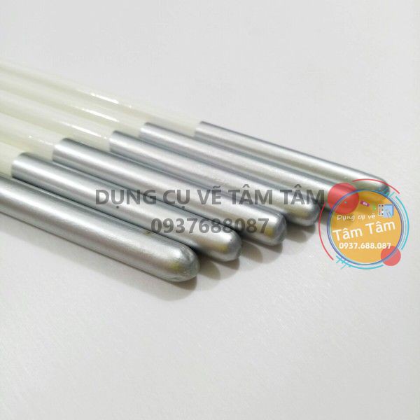 [ TÂM TÂM ]-Bộ cọ vẽ, Cọ vẽ đầu oval 6 cây trắng 938-