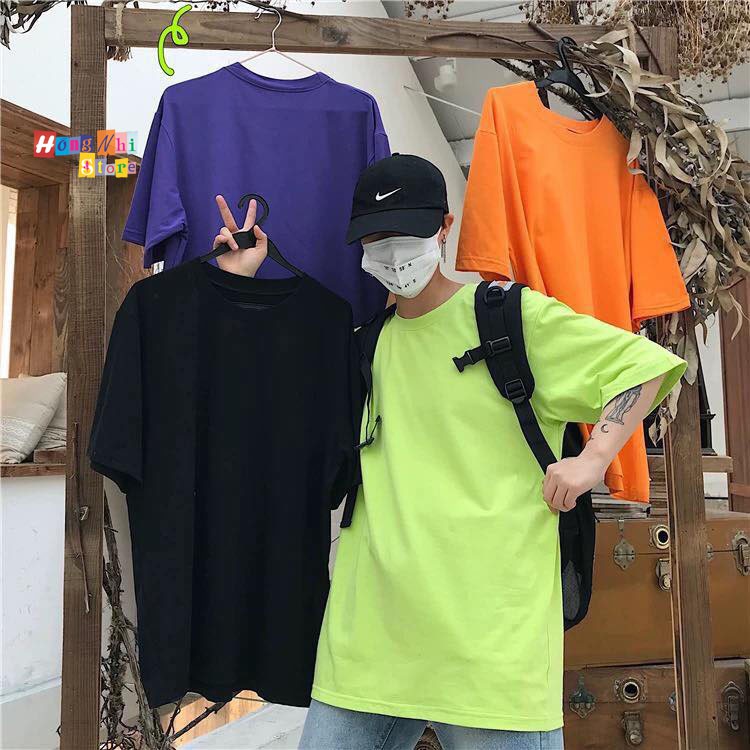 Áo Thun Tay Lỡ Trơn Dáng Rộng Dưới 85Kg Nam Nữ Tím Đậm Ulzzang Unisex - MM