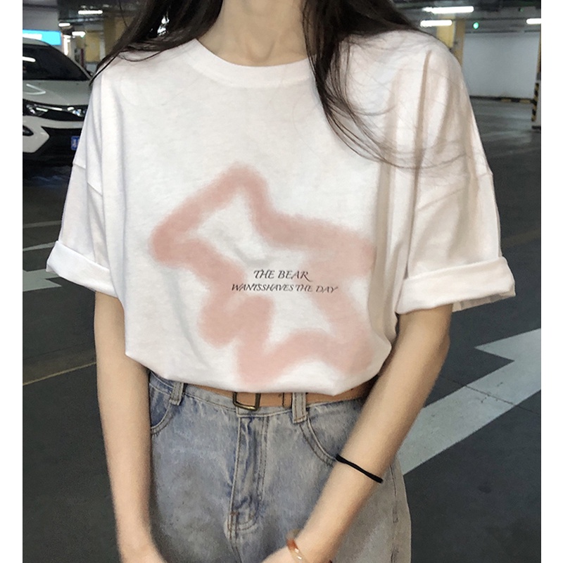 NRVP Áo Thun Nữ Tay Ngắn In Hình Phong Cách Hàn Quốc Thời Trang Mùa Hè 2022