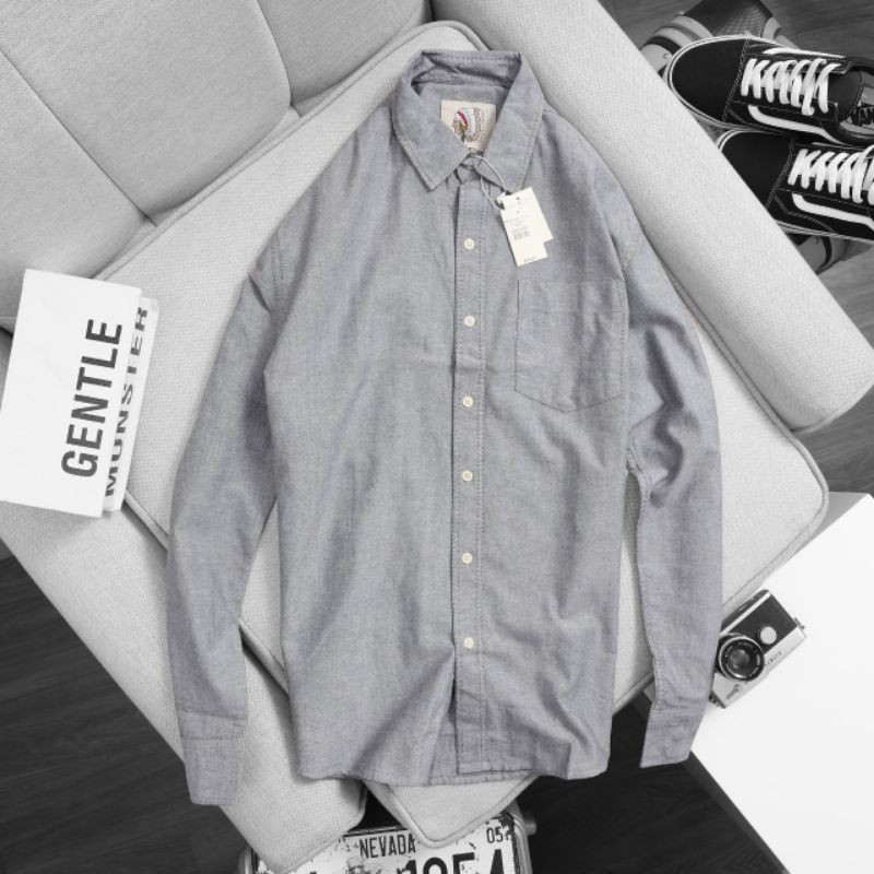 Áo sơ mi nam dài tay cotton KATE xám