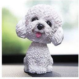 Tượng chó Poodle xinh xắn lúc lắc đầu phù hợp làm quà tặng, để taplo xe ô tô hay bàn làm việc trang trí