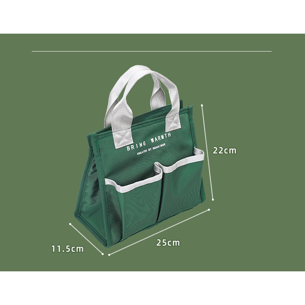 Túi Đựng Hộp Cơm Trưa Lót Giấy Nhôm Giữ Nhiệt Thiết Kế Cỡ Lớn Chống Thấm Nước Tiện Dụng