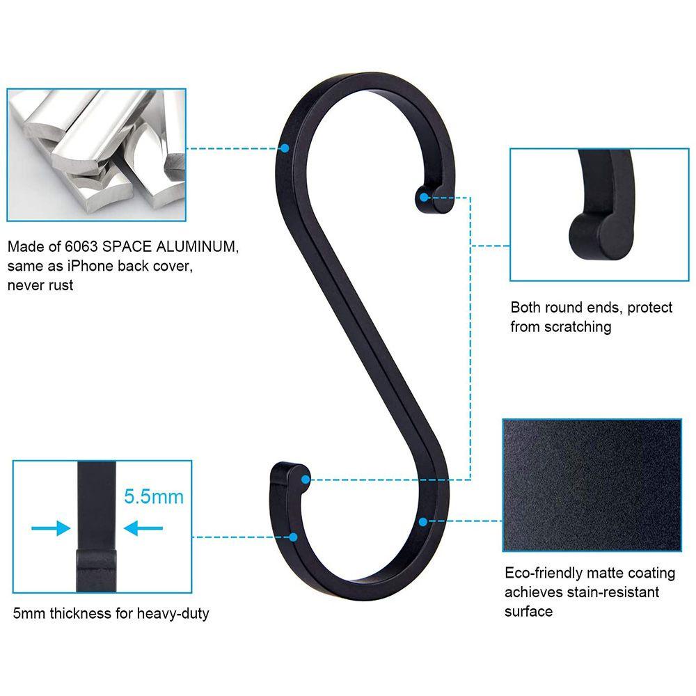 KUNHEV Set 10 Giá Đỡ Treo Đồ Hình Chữ S Dành Cho Phòng Tắm