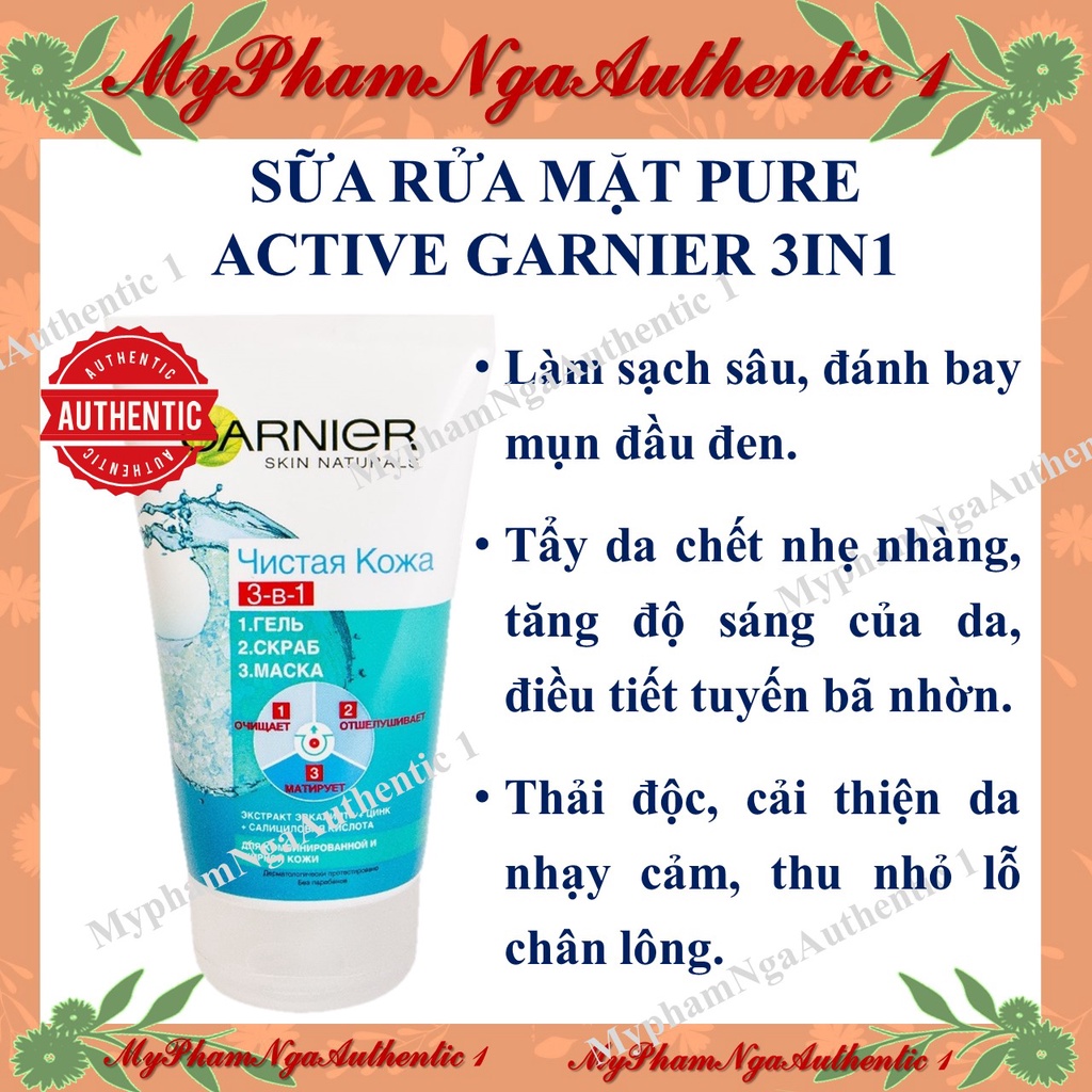 Sữa rửa mặt Garnier 3in1 dành cho da dầu nhờn, da mụn và dùng cả cho Nam giới