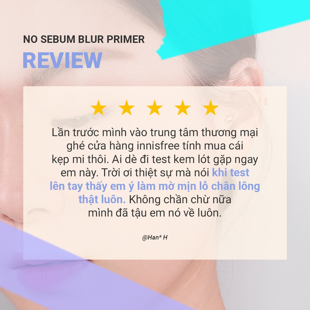 [Mã COSIF05 giảm 10% đơn 400K] Kem lót kiềm dầu làm mịn lỗ chân lông innisfree No Sebum Blur Primer 25ml