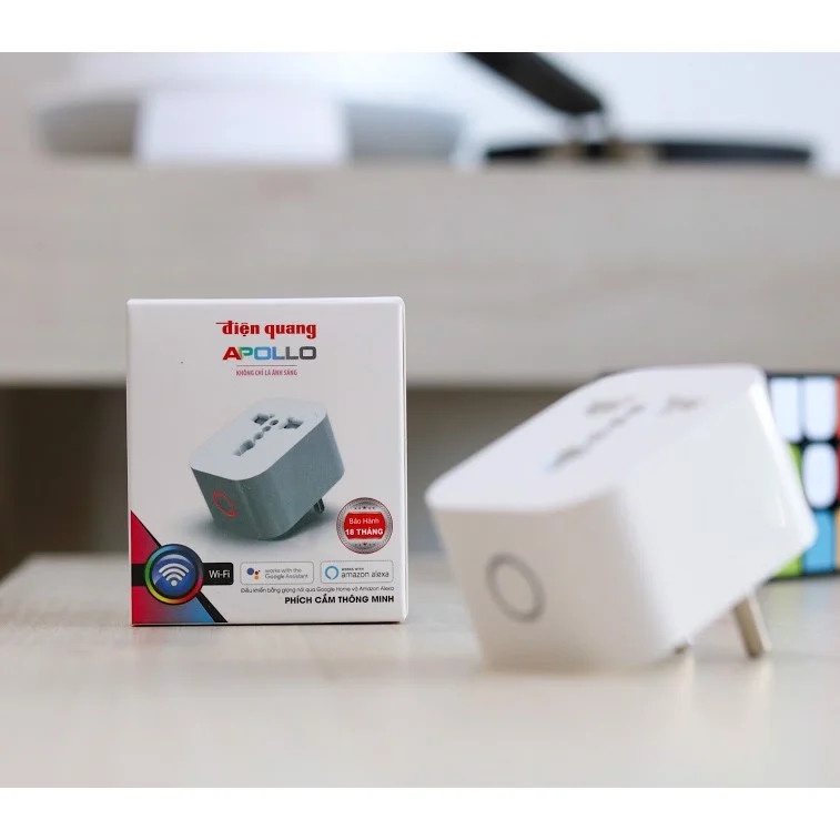Ổ cắm thông minh WIFI Điện Quang Apollo ĐQ SP1.1 01 Wifi ( Kiểu 1 lỗ, sử dụng wifi )