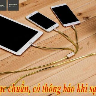 Cáp sạc 3 đầu Hoco Rapid Charging ( 2 cổng Lightning - 1 Micro USB)