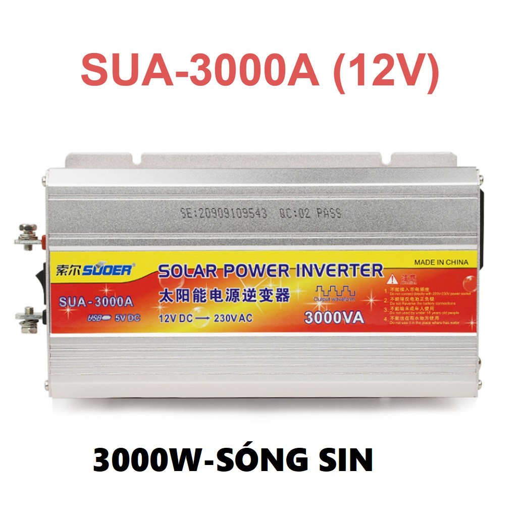 Máy đổi nguồn điện 12V 3000W Suoer SUA-3000A