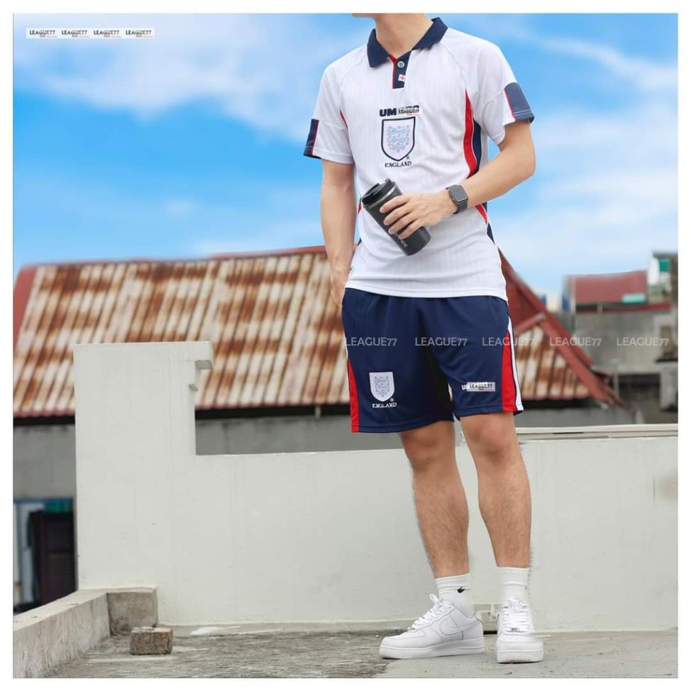 Áo Đội Tuyển Anh 1998/ Freeship/ Bộ quần áo thể thao Đội Tuyển Anh vải thái - Quần có túi