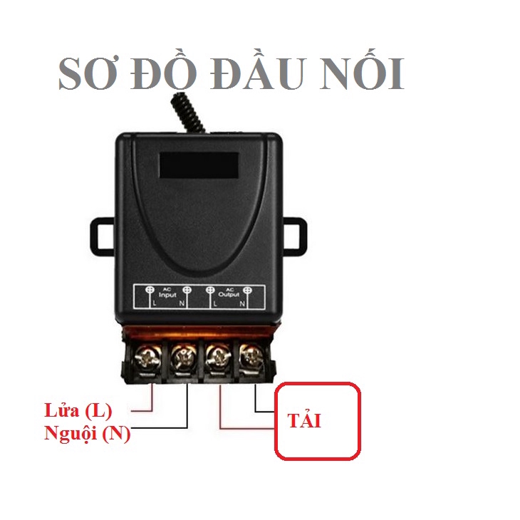 Bộ công tắc điều khiển từ xa 100M/30A/220V sóng RF 433Mhz có chức năng học lệnh điều khiển 4 nút bật tắt